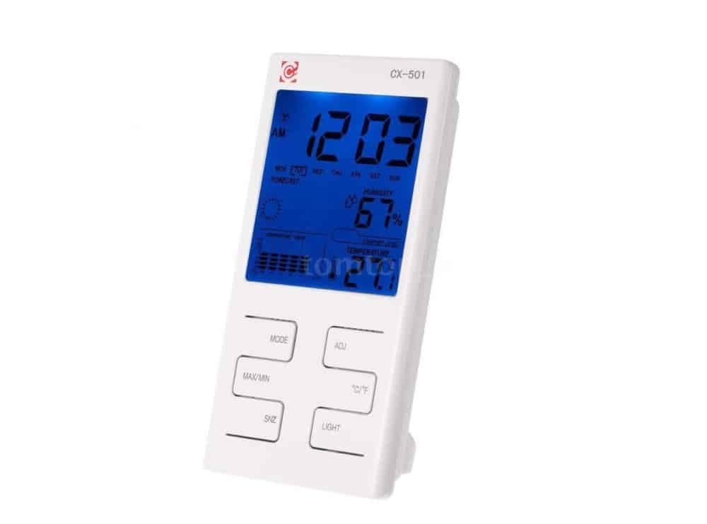 دماسنج و رطوبت سنج و ساعت رومیزی و دیواری مدل CX-501