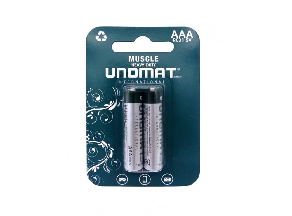 باتری نیم قلمی Unomat – مدل Muscle – دوتایی — تصویر ۲