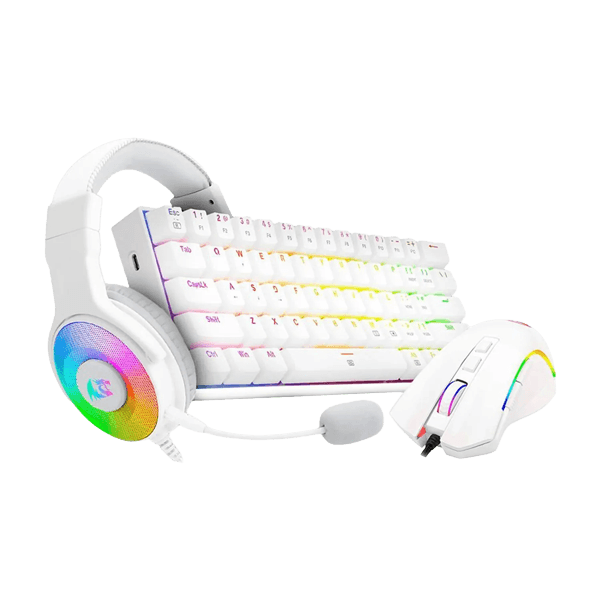 ست گیمینگ هدست، موس و کیبورد ردراگون مدل S129W (630W-RGB + M607W+ H350W-RGB)
