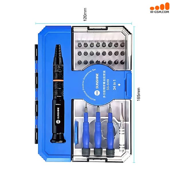 ست پیچ گوشتی 34 عددی آیفون سانشاین Sunshine SS-5119