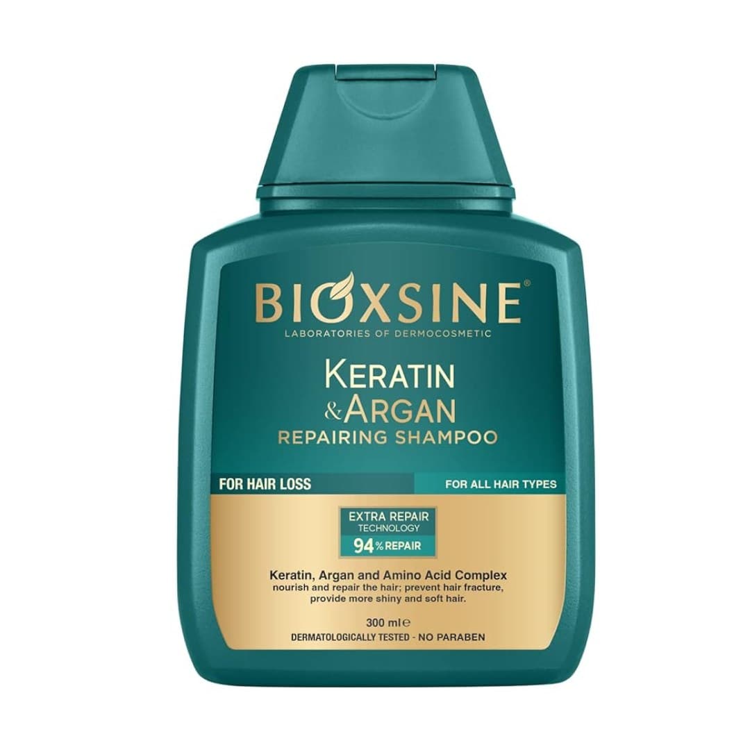 شامپو ضد ریزش و ترمیم کننده بیوکسین مدل keratin& Argan حجم 300 میلی لیتر