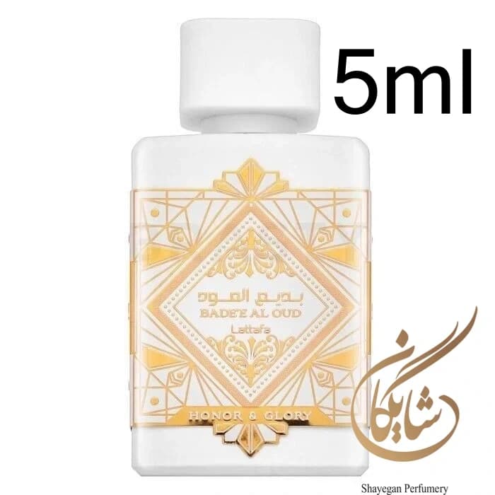 دکانت 5 میل لطافه بدیع العود آنر اند گلوری _ Lattafa Badee Al Oud Honor & Glory 5ml — تصویر ۲