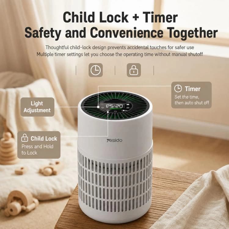 دستگاه تصفیه هوای یسیدو YESIDO EC39 با فیلتر HEPA H13 — تصویر ۴