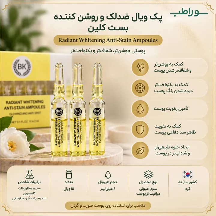 پک ویال ضدلک و روشن کننده بست کلین Radiant Whitening Anti-Stain Ampoules — تصویر ۵