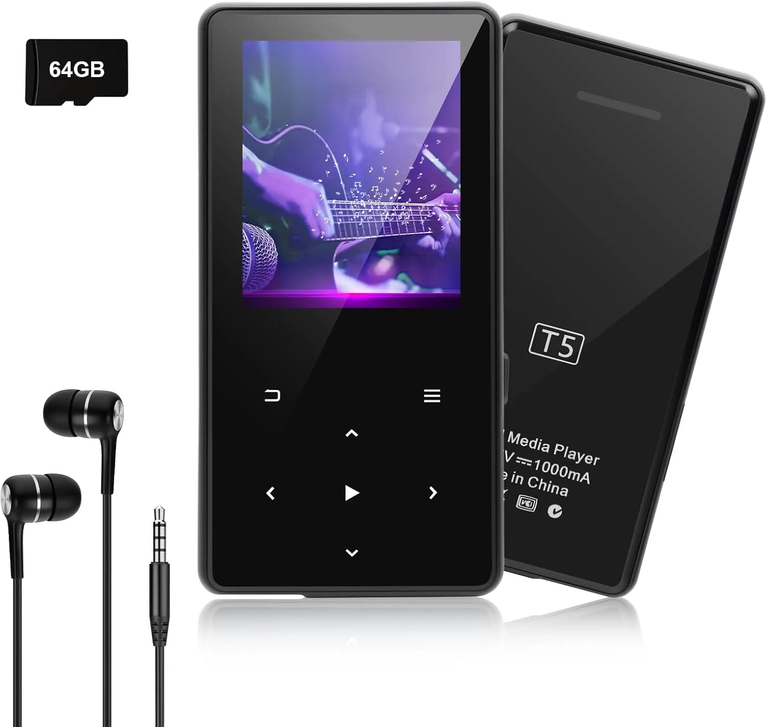 MP3 پلیر 64 گیگابایت بلوتوث 5.3 با اسپیکر و صدای HiFi برند Cetoon مدل T5
