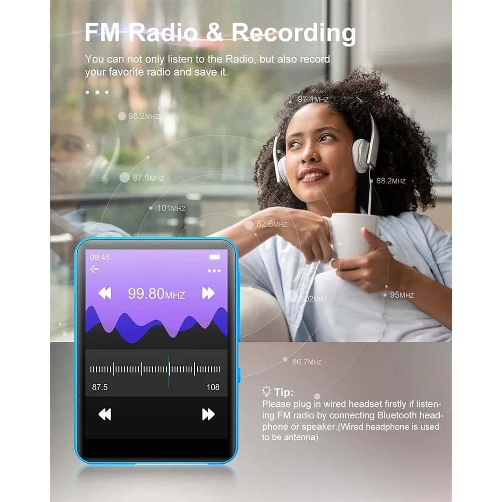 پخش‌کننده موسیقی MP3 بلوتوثی با حافظه 64 گیگابایت برند joliker مدل M4S — تصویر ۷