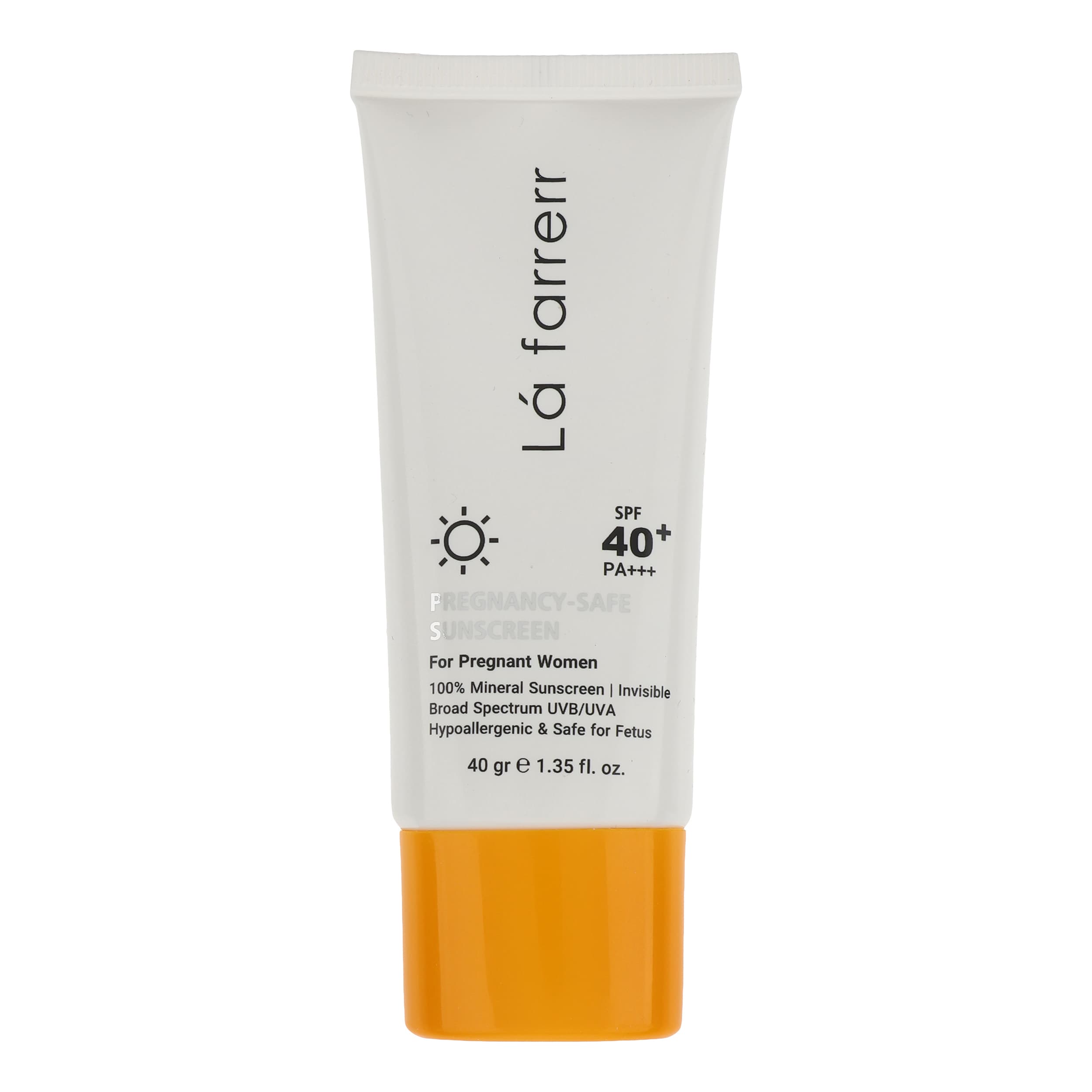 کرم ضد آفتاب SPF40 مینرال بی رنگ لافارر مناسب انواع پوست ویژه خانم های باردار حجم 40 میلی لیتر