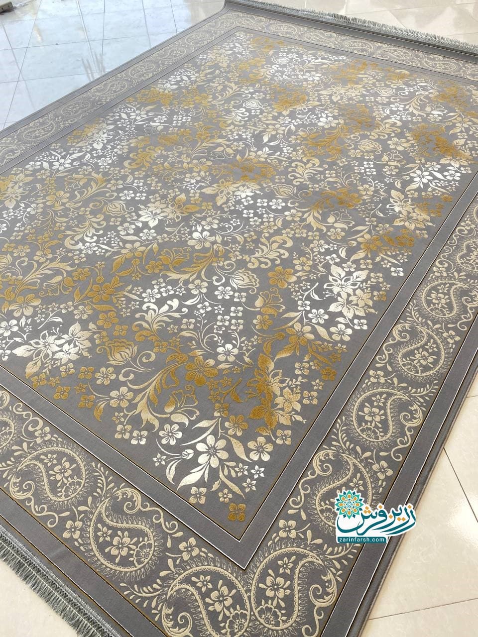 فرش ماشینی 1200 شانه طرح گیتا کد 1274 رنگ فیلی — تصویر ۶