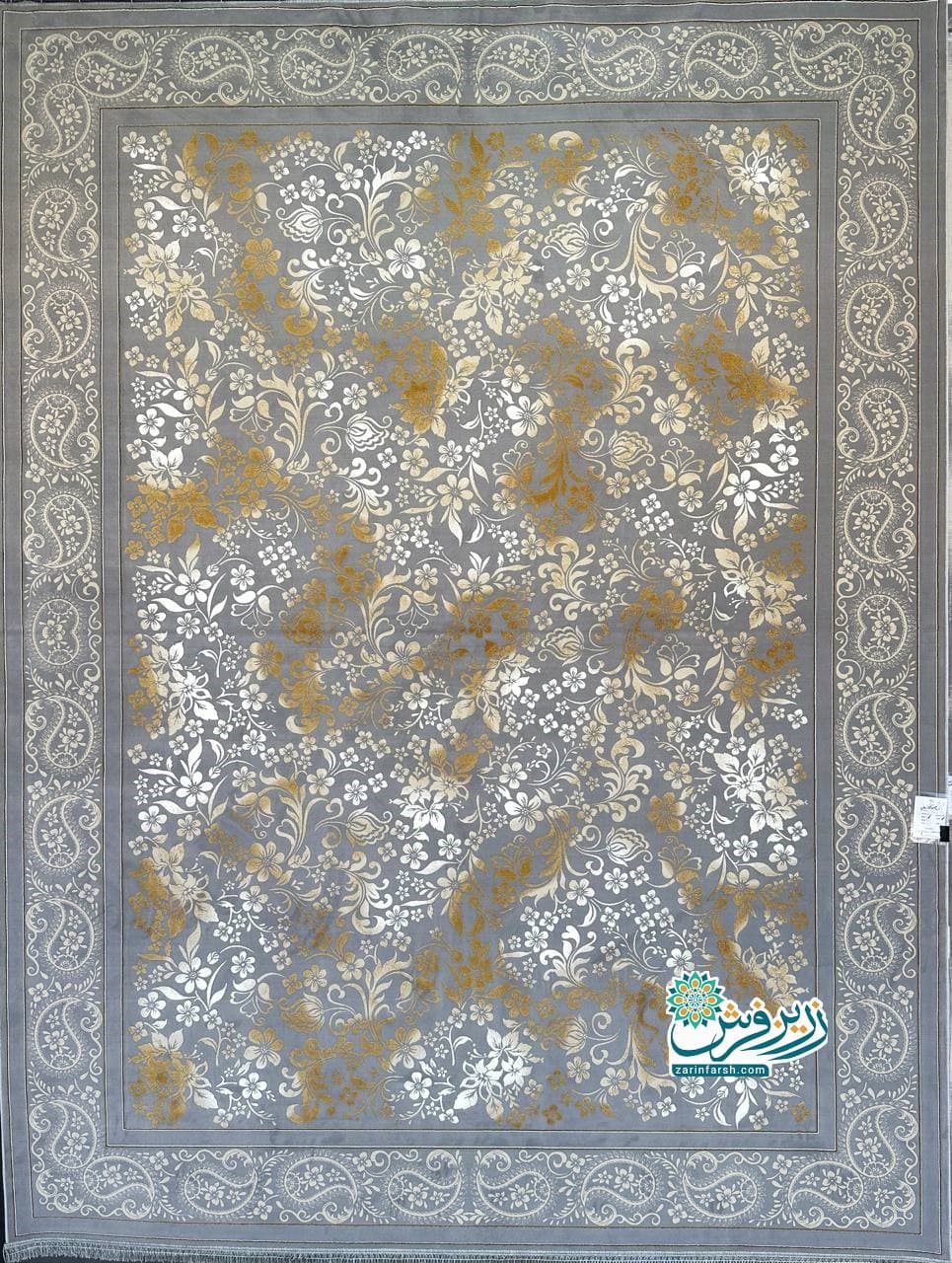 فرش ماشینی 1200 شانه طرح گیتا کد 1274 رنگ فیلی
