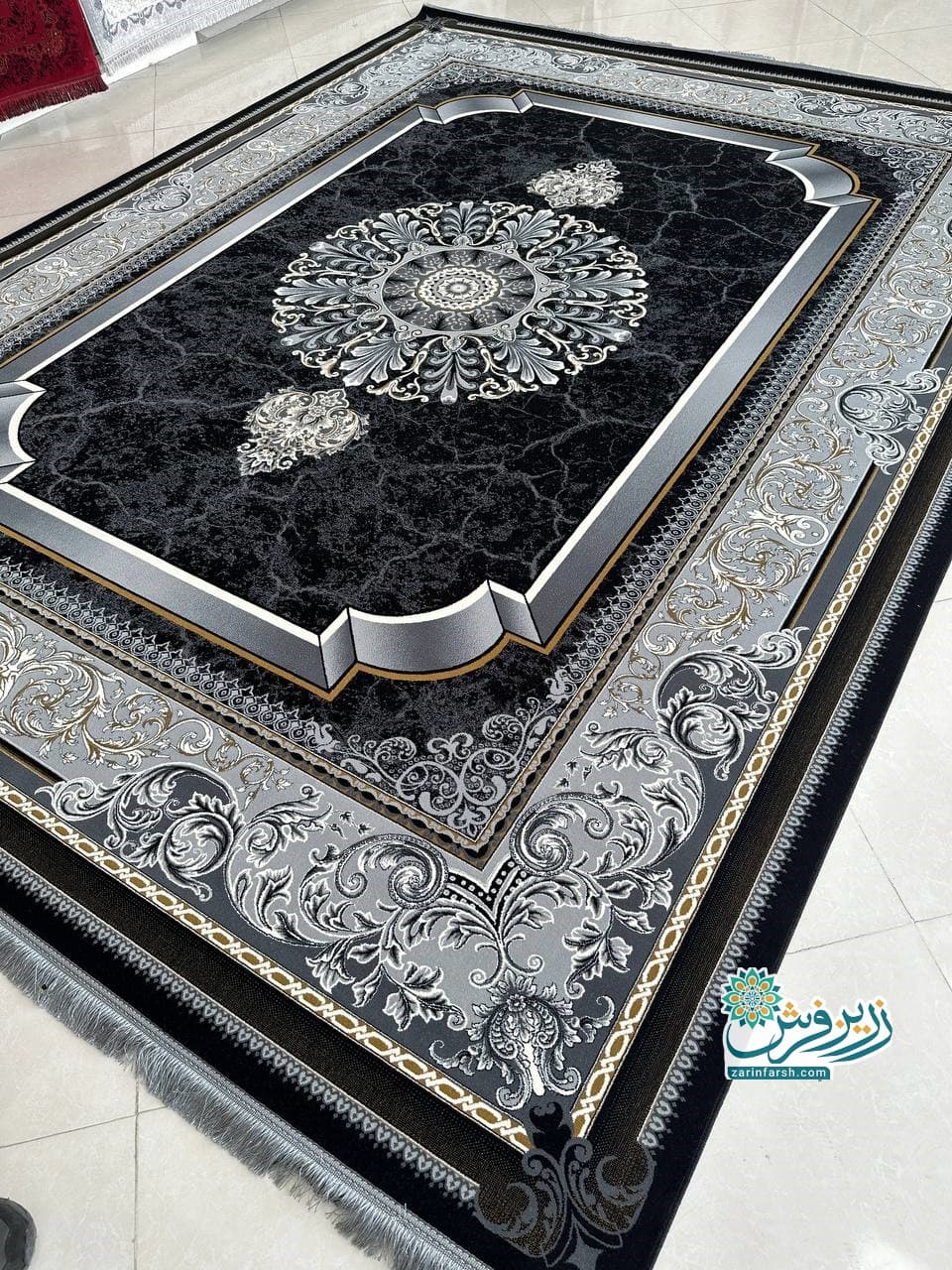 فرش کویر سرمه 700 شانه – تمام نخ اکریلیک