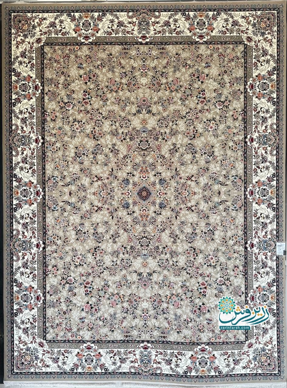 فرش آرمیتا بژ 700 شانه – تمام نخ اکریلیک — تصویر ۲