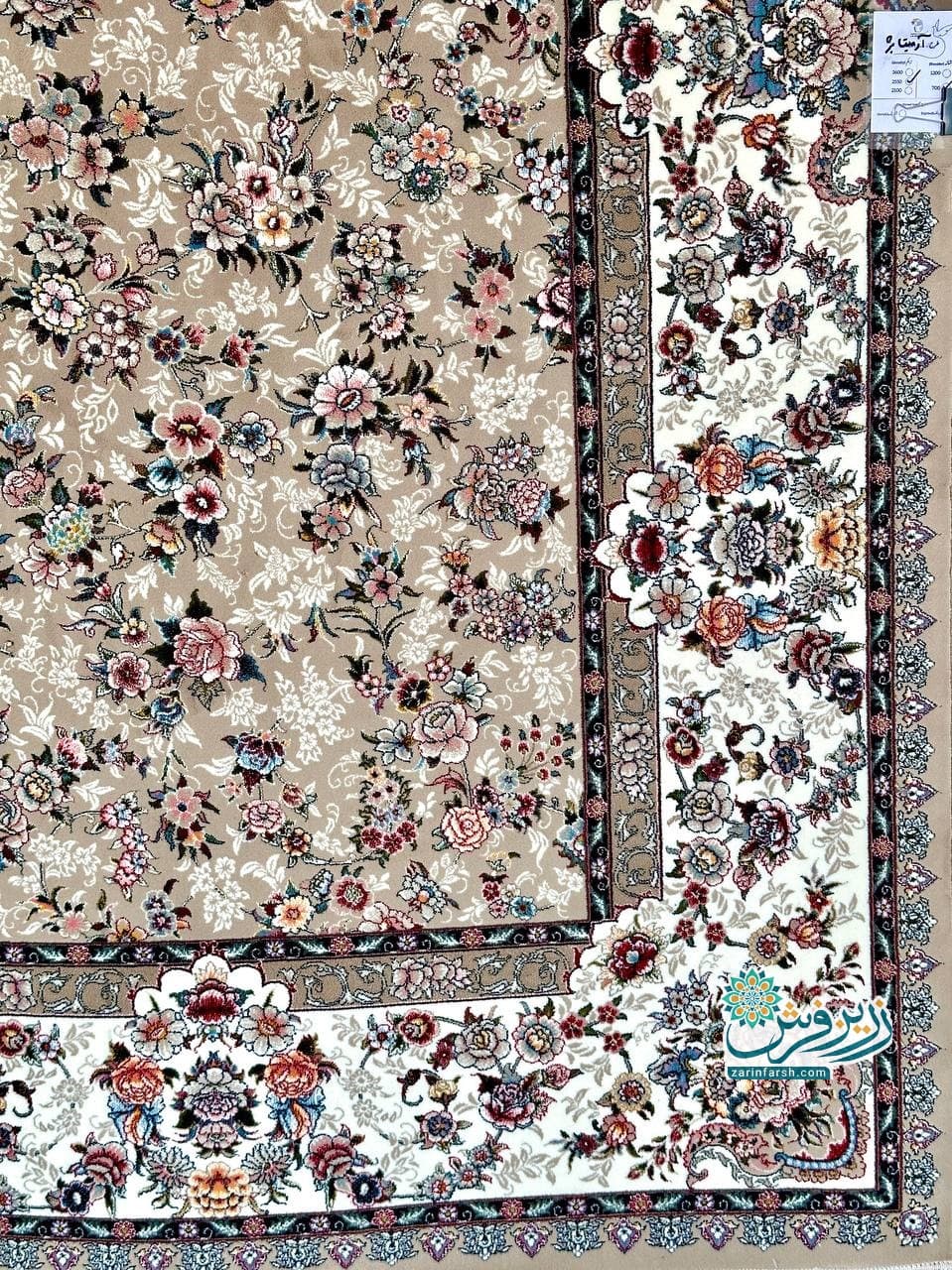 فرش آرمیتا بژ 700 شانه – تمام نخ اکریلیک — تصویر ۶