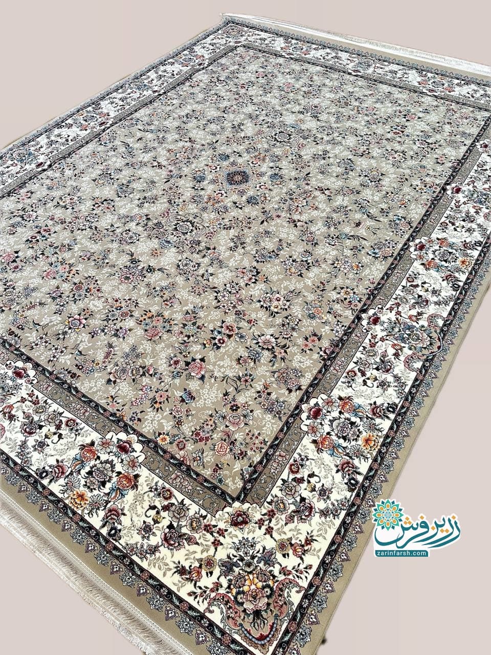 فرش آرمیتا بژ 700 شانه – تمام نخ اکریلیک — تصویر ۳