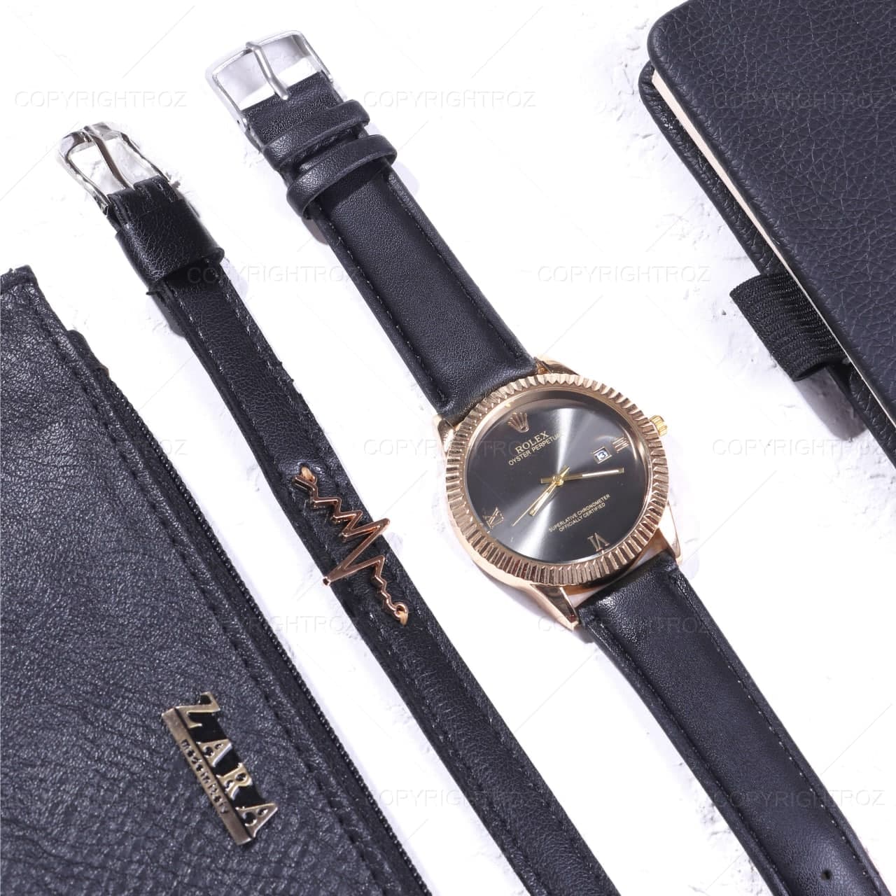 ست ساعت مچی و دستبند مردانه رولکس Rolex مدل 518 — تصویر ۷