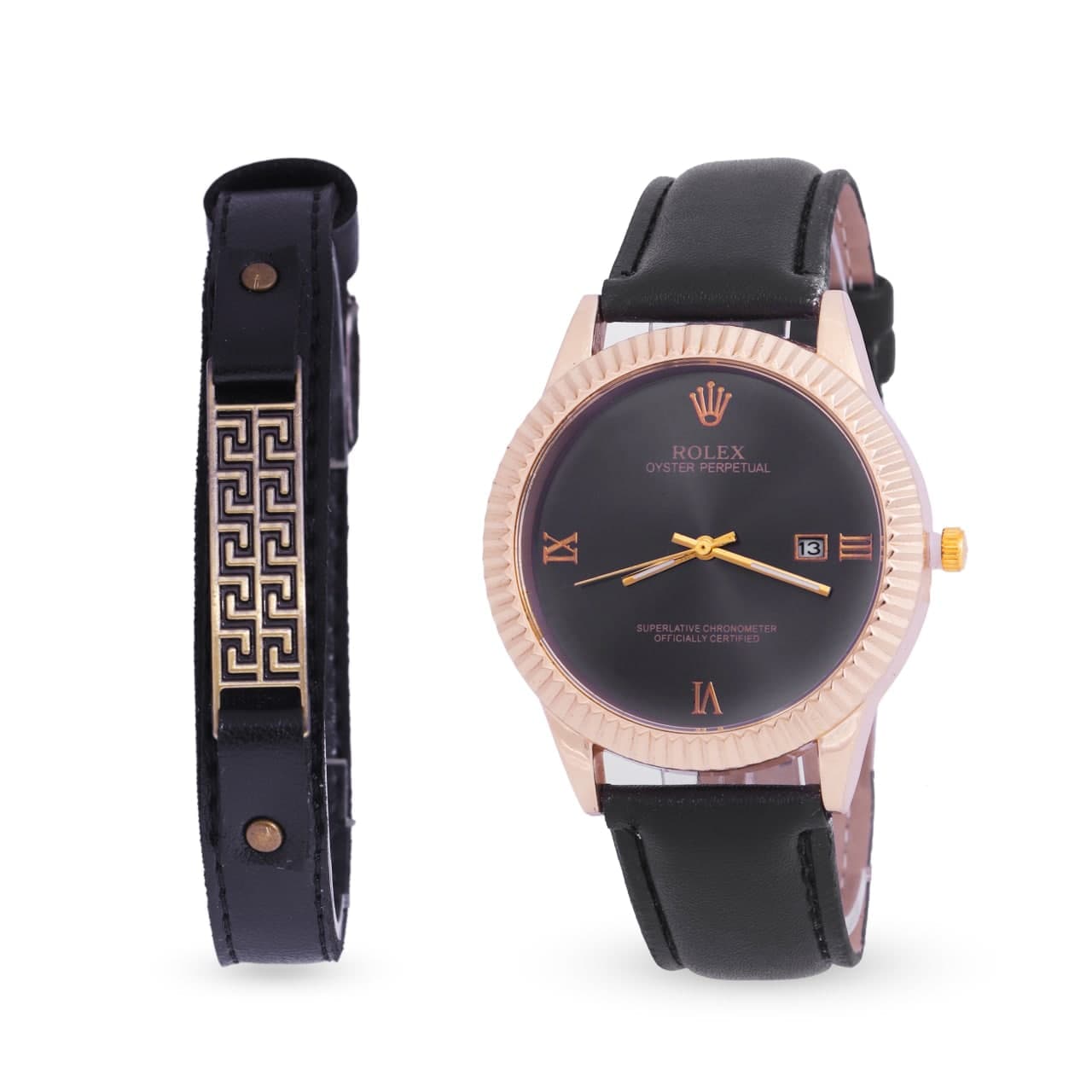 ست ساعت مچی و دستبند مردانه رولکس Rolex مدل 516