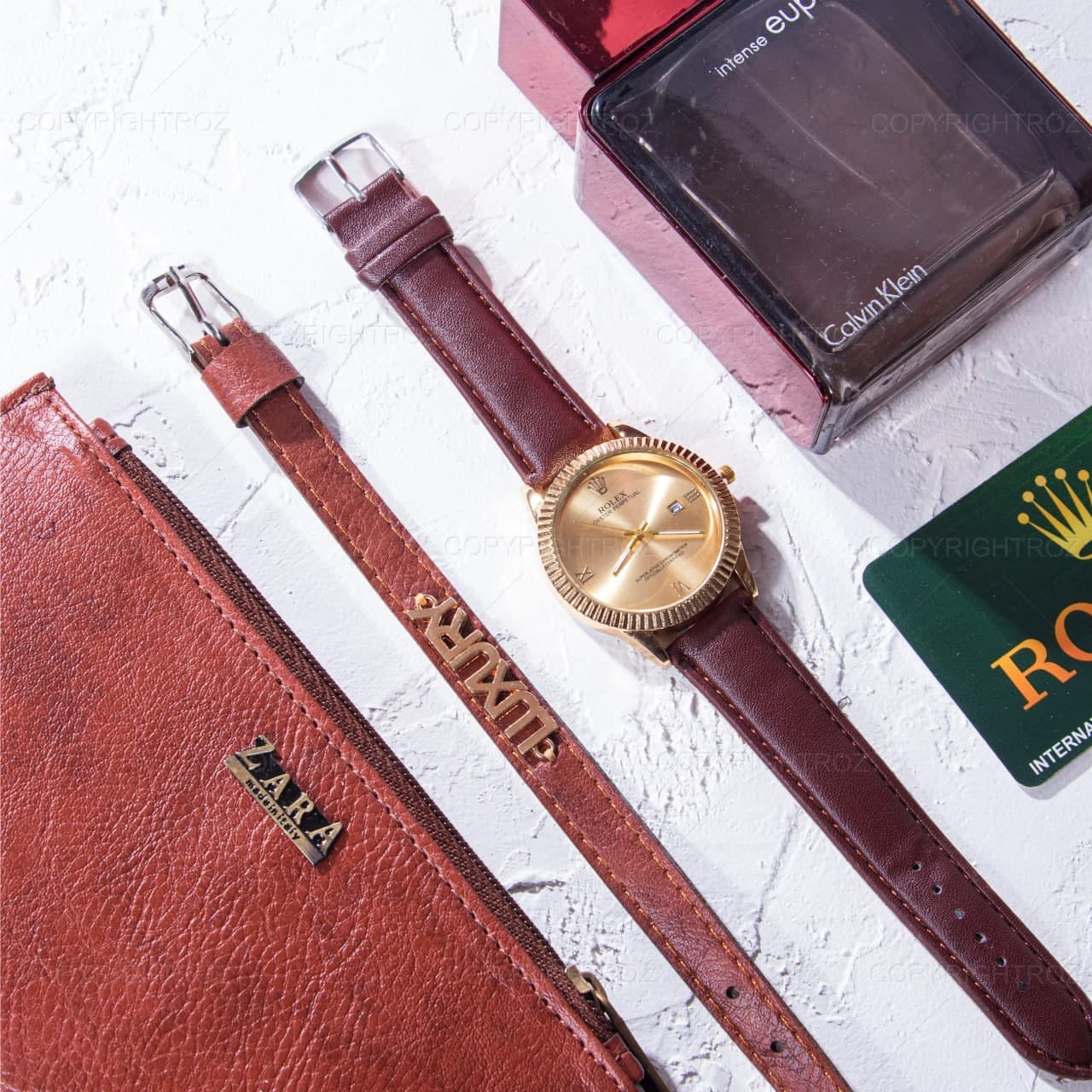 ست ساعت مچی و دستبند مردانه رولکس Rolex مدل 514 — تصویر ۷