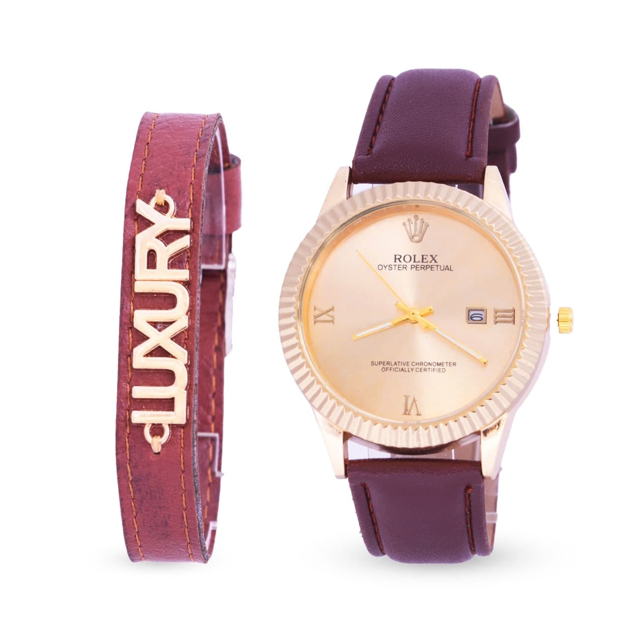 ست ساعت مچی و دستبند مردانه رولکس Rolex مدل 514