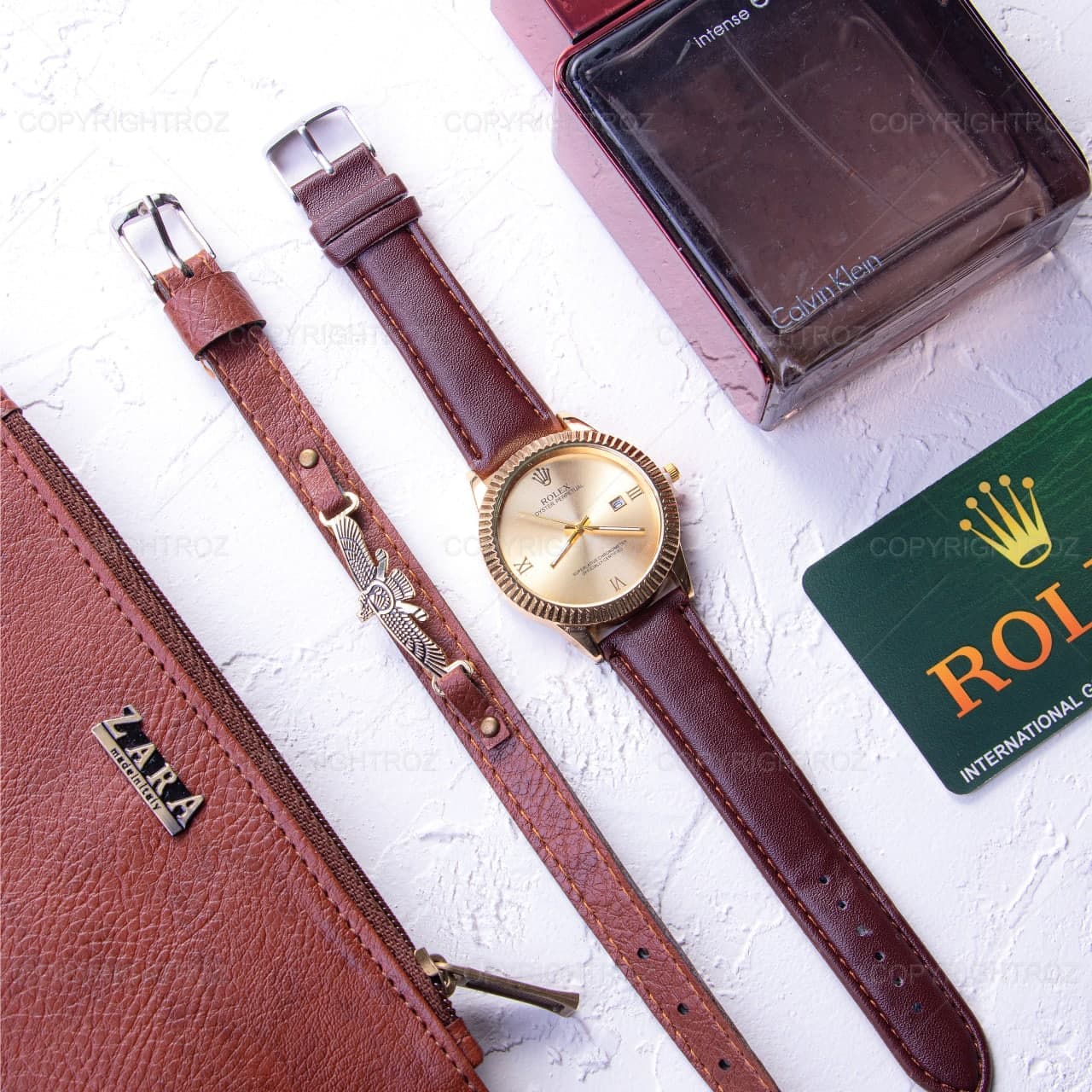 ست ساعت مچی و دستبند مردانه رولکس Rolex مدل 513 — تصویر ۷