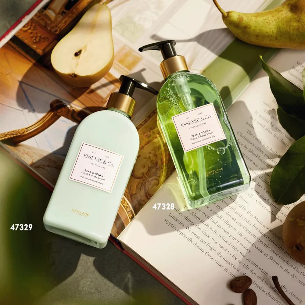 صابون مایع لوکس با رایحه گلابی تازه و تونکای خامه‌ای اوریفلیم Essense&Co Pear & Tonka Hand & Body Wash — تصویر ۸