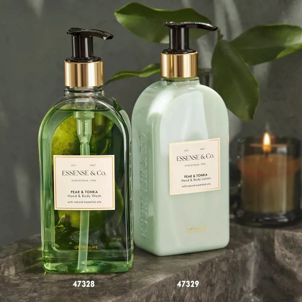 صابون مایع لوکس با رایحه گلابی تازه و تونکای خامه‌ای اوریفلیم Essense&Co Pear & Tonka Hand & Body Wash — تصویر ۷