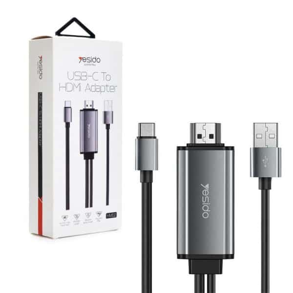 کابل تبدیل Type-c به Usb/Hdmi یسیدو مدل HM02 طول 1.8 متر — تصویر ۹