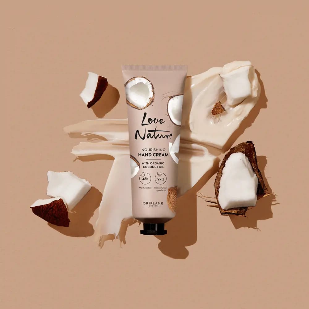 کرم محافظت کننده دست و ناخن روغن نارگیل لاونیچر اوریفلیم Love Nature Nourishing Hand Cream with Organic Coconut Oil — تصویر ۹