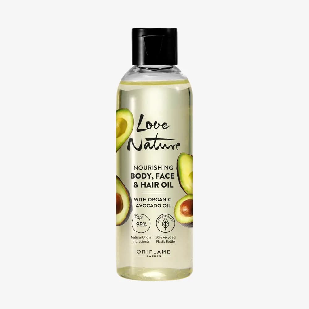 روغن تغذیه‌کننده بدن و صورت و مو ارگانیک آووکادو لاونیچر اوریفلیم Love Nature Nourishing Body, Face & Hair Oil with Organic Avocado Oil — تصویر ۶
