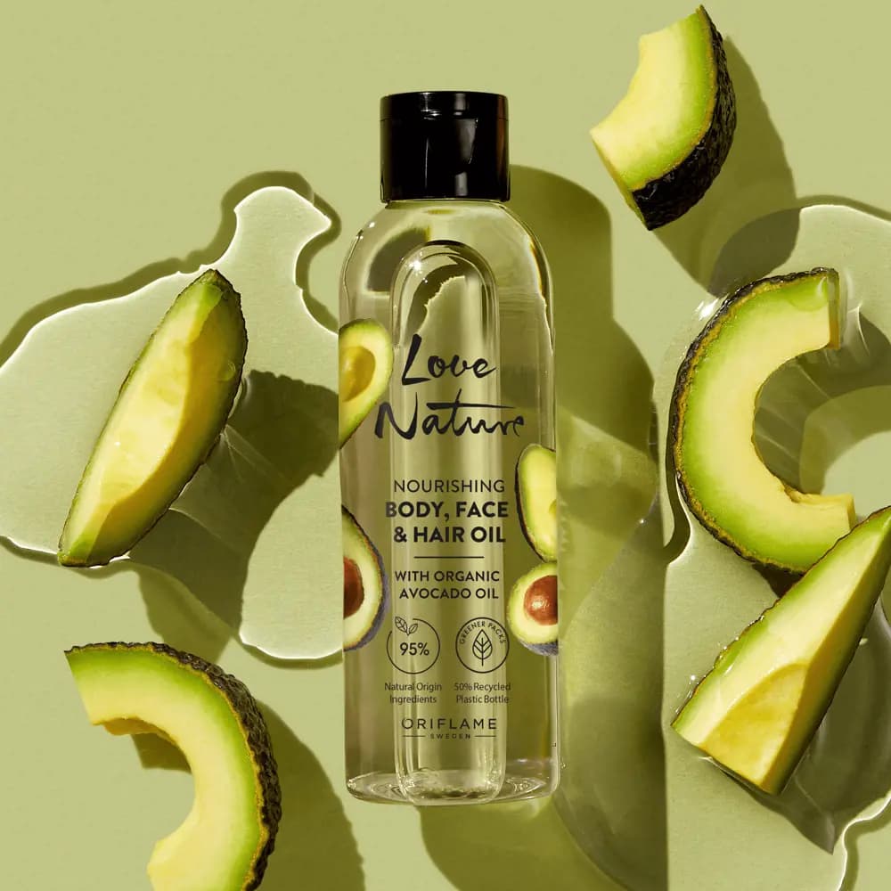 روغن تغذیه‌کننده بدن و صورت و مو ارگانیک آووکادو لاونیچر اوریفلیم Love Nature Nourishing Body, Face & Hair Oil with Organic Avocado Oil — تصویر ۹