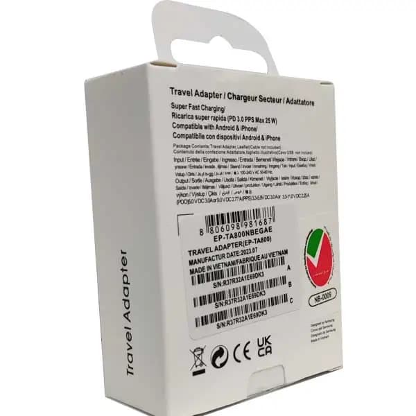 شارژر اصلی Samsung EP-TA800 25W Type-c ویتنام — تصویر ۵