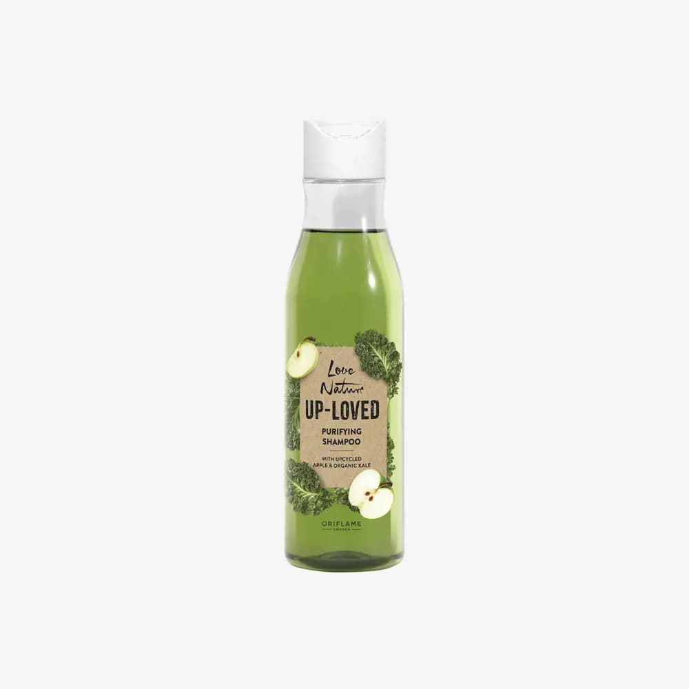 شامپو تصفیه‌کننده لاونیچر با عصاره سیب و کلم پیچ ارگانیک Love Nature Up-Loved Purifying Shampoo with Upcycled Apple & Organic Kale