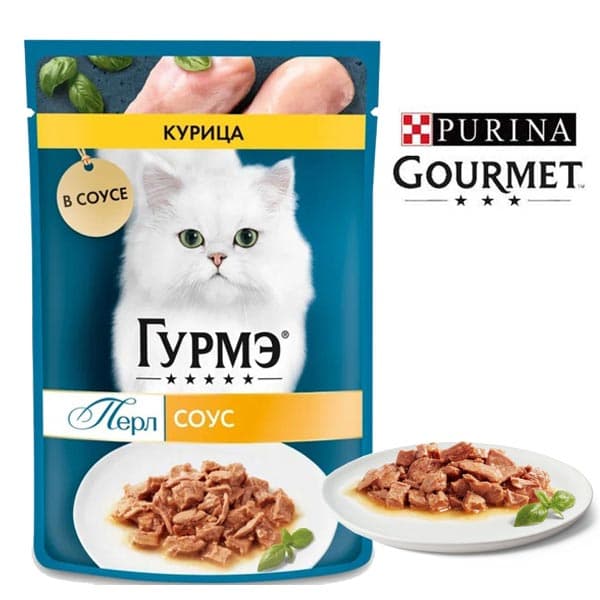 پوچ گربه گورمت فیله مرغ در سس 75 گرم – روسیه