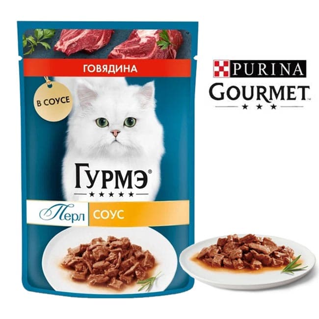 پوچ گربه گورمت فیله گوساله در سس 75 گرم – روسیه