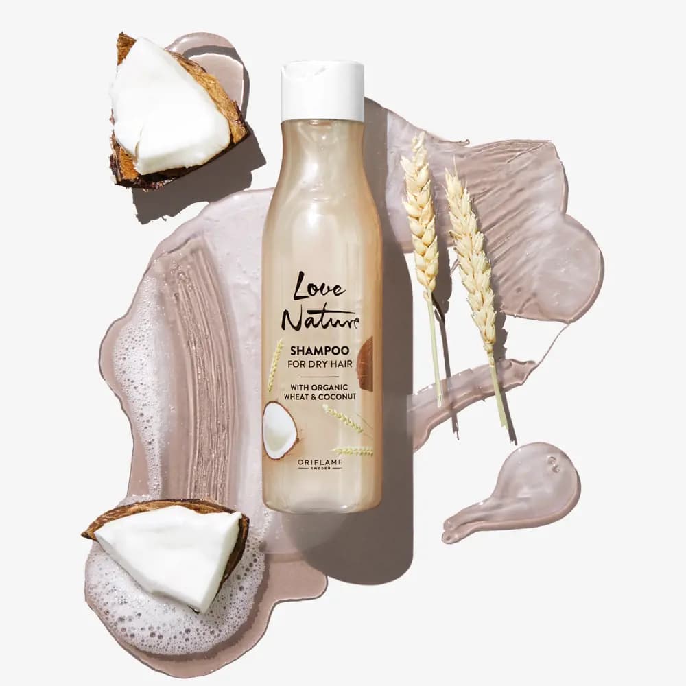 شامپو گندم و نارگیل لاونیچر اوریفلیم LOVE NATURE Shampoo for Dry Hair — تصویر ۴