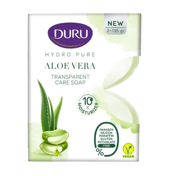 صابون آلوئه‌ورا شفاف دورو Duru Hydro Pure Aloe Vera Transparent Skincare Soap