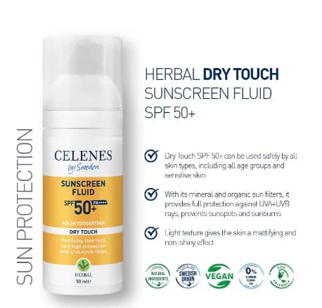 ضدآفتاب فلویید سلنس SPF 50+CELENES by Sweden Sunscreen Fluid — تصویر ۸