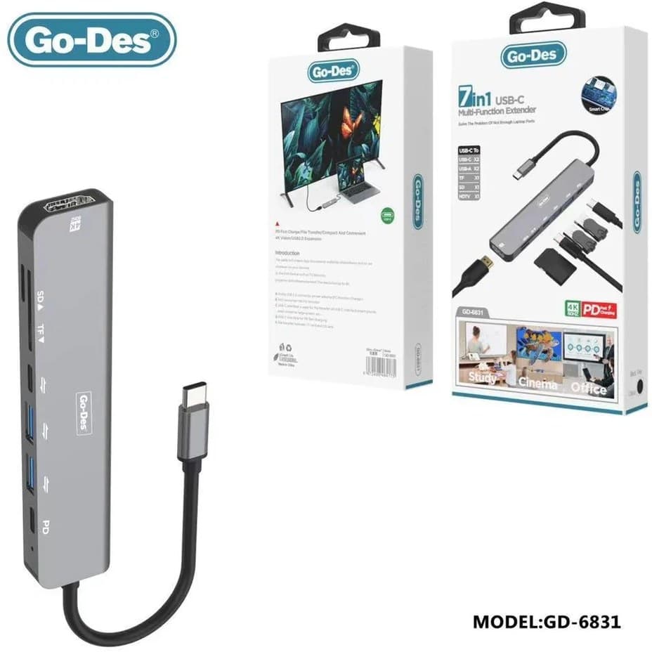هاب USB-C شش‌کاره HDMI 4K با PD 87W و کارت‌خوان SD/TF — تصویر ۵