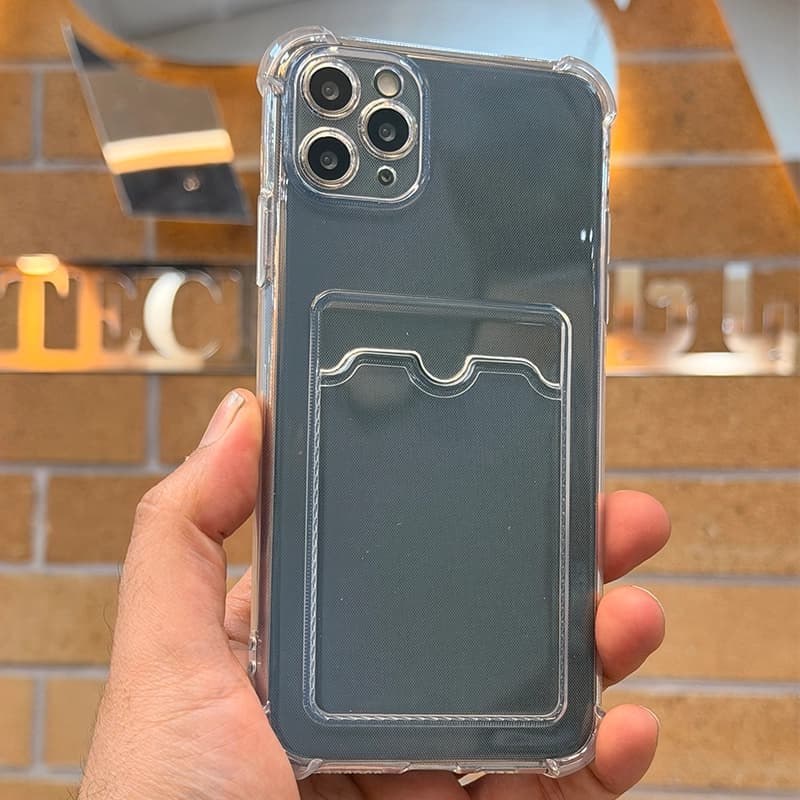 کاور شفاف ایربگ دار به همراه جاکارتی و محافظ لنز مناسب برای Apple iPhone 13 — تصویر ۱۱