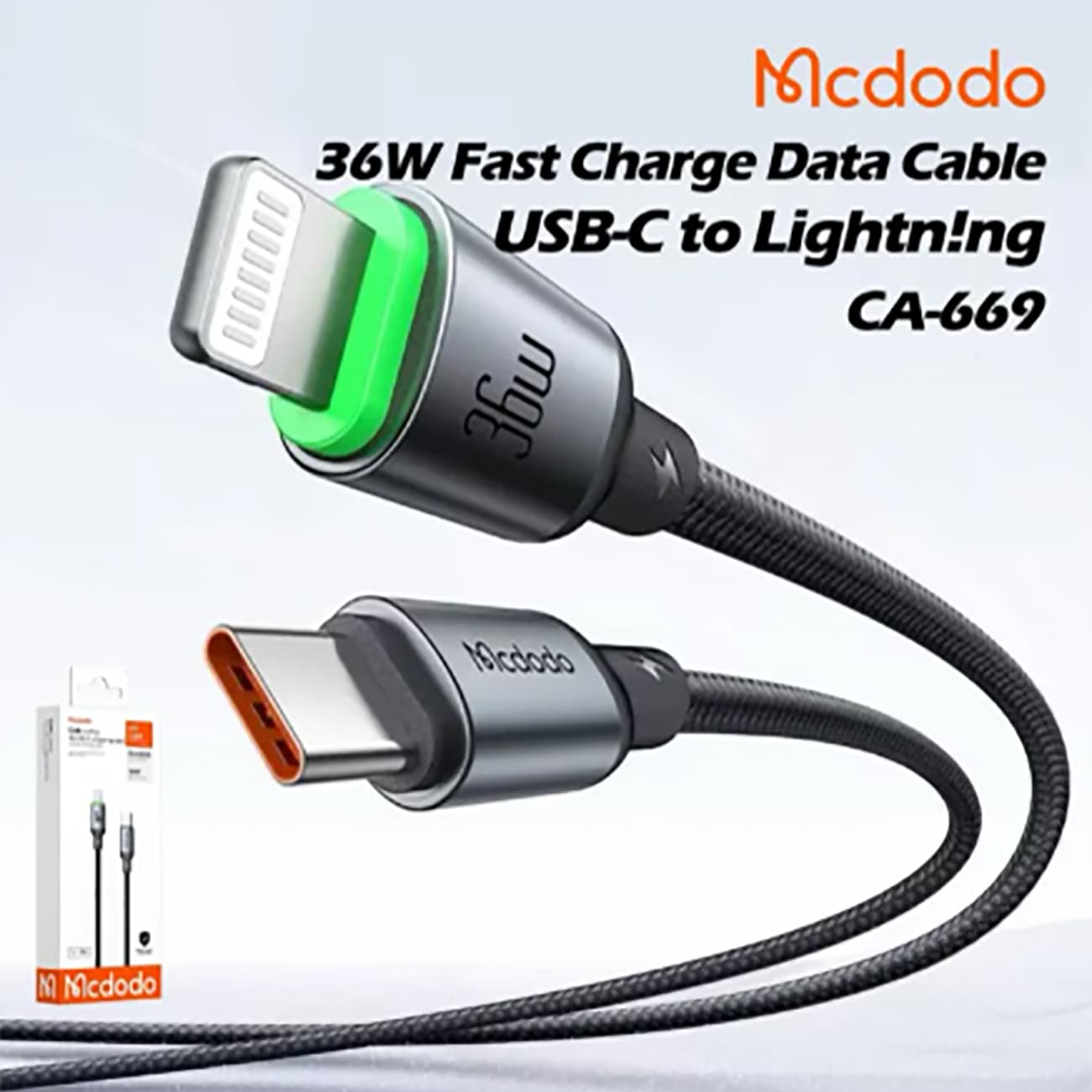کابل تبدیل Type-C به لایتنینگ مک دودو Mcdodo CA-6690 طول 1.2 متر توان 36 وات — تصویر ۷