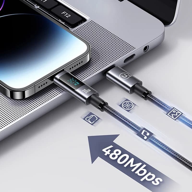 کابل تبدیل 30 وات USB-C به لایتنینگ یوسمز مدل SJ672 طول 1.2 متر — تصویر ۳