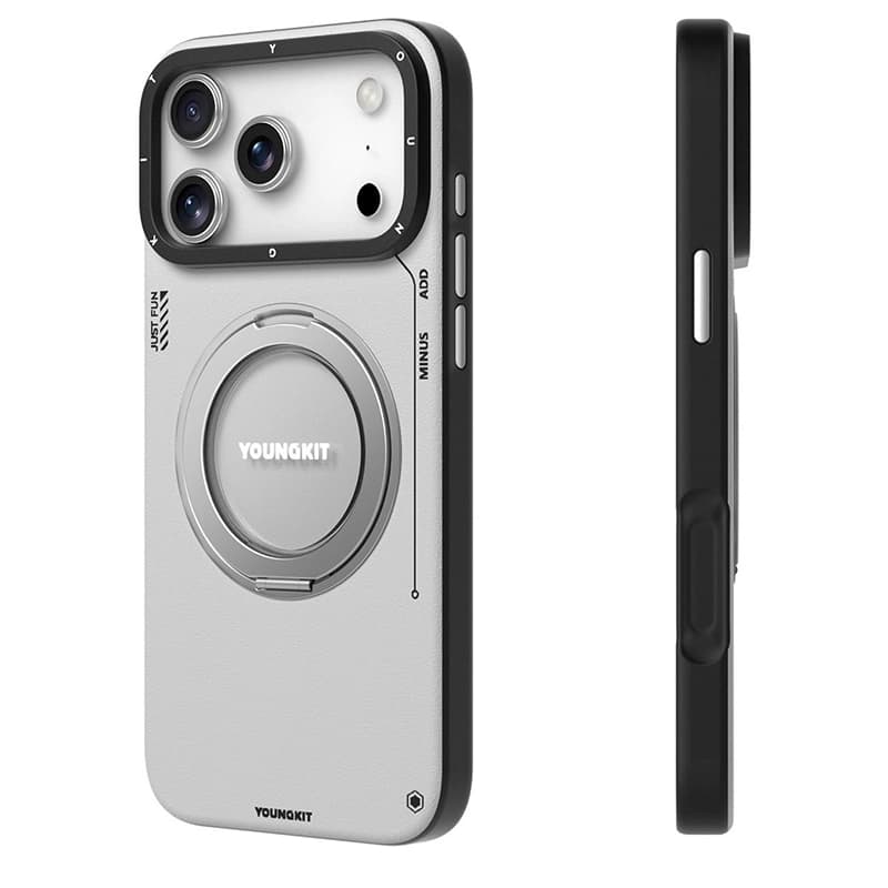 کاور YOUNGKIT مدل Leather 360 Rotation Ring Stand Case Magsafe مناسب برای iPhone 17 ProMax — تصویر ۳