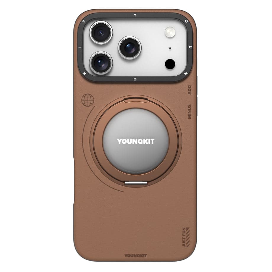 کاور YOUNGKIT مدل Leather 360 Rotation Ring Stand Case Magsafe مناسب برای iPhone 17 ProMax — تصویر ۴