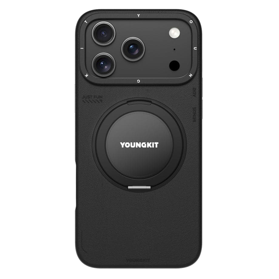 کاور YOUNGKIT مدل Leather 360 Rotation Ring Stand Case Magsafe مناسب برای iPhone 17 ProMax