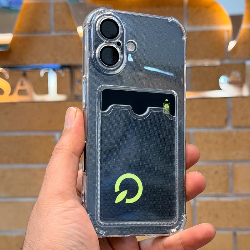 کاور شفاف ایربگ دار به همراه جاکارتی و محافظ لنز مناسب برای Apple iPhone 17 — تصویر ۱۰