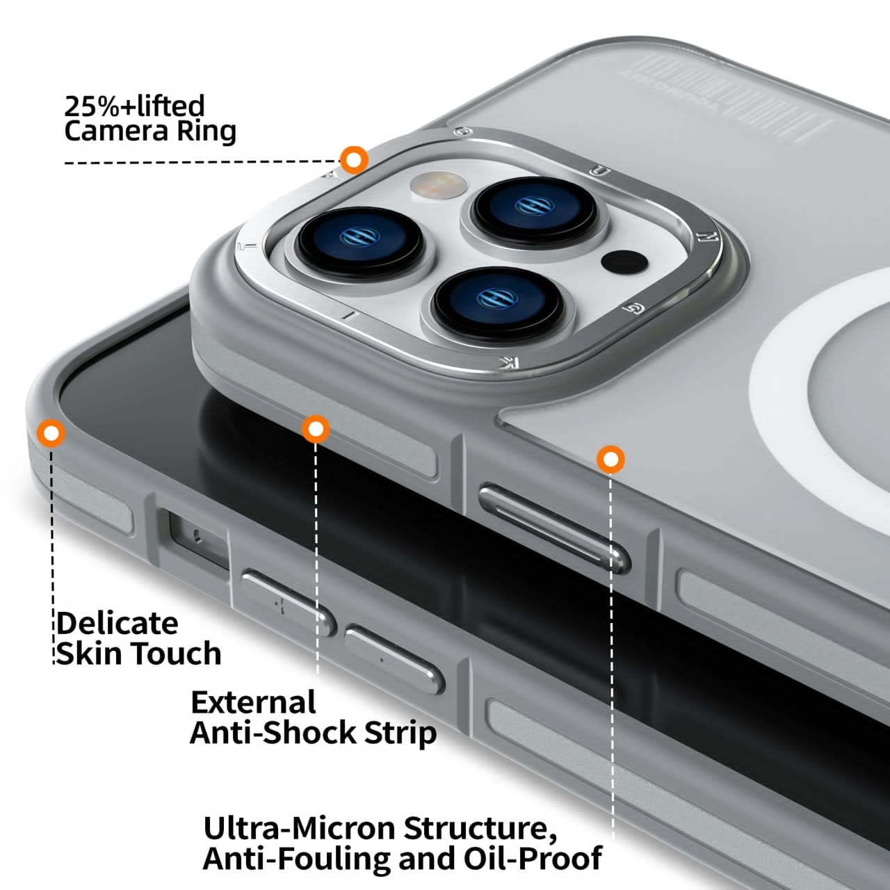 کاور YOUNGKIT مدل Rock Sand Skin Feel Magsafe Series مناسب برای Apple iPhone 13/14 — تصویر ۳