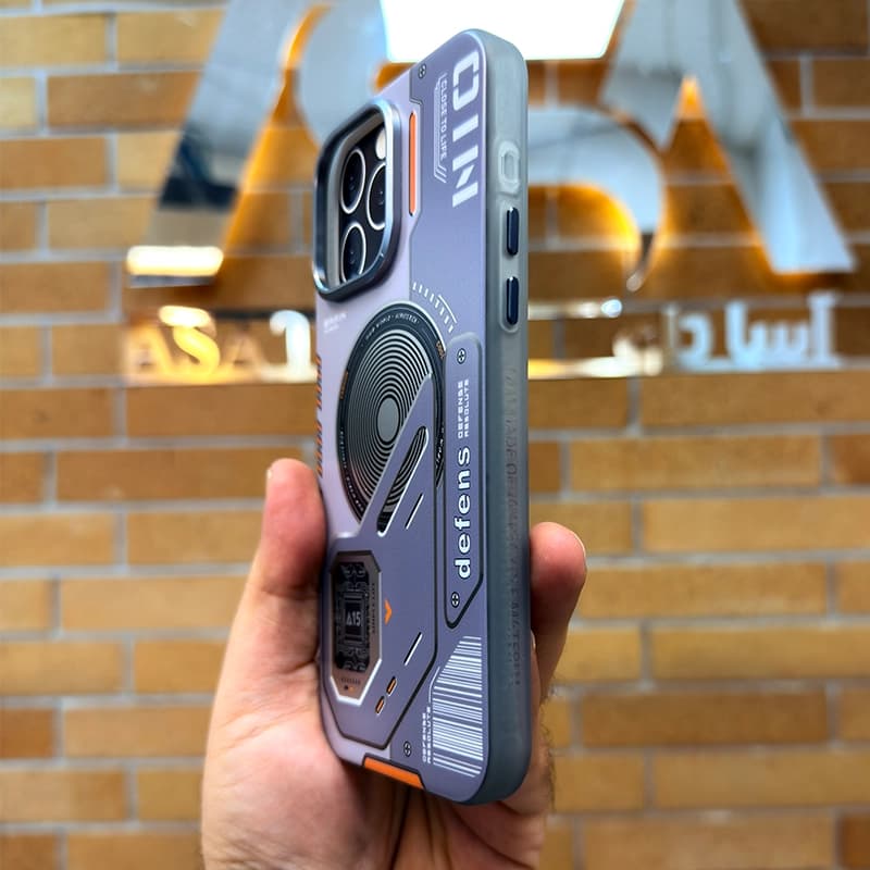 کاور مگ سیف Light Sand طرح Technology مناسب برای iPhone 15 ProMax — تصویر ۳