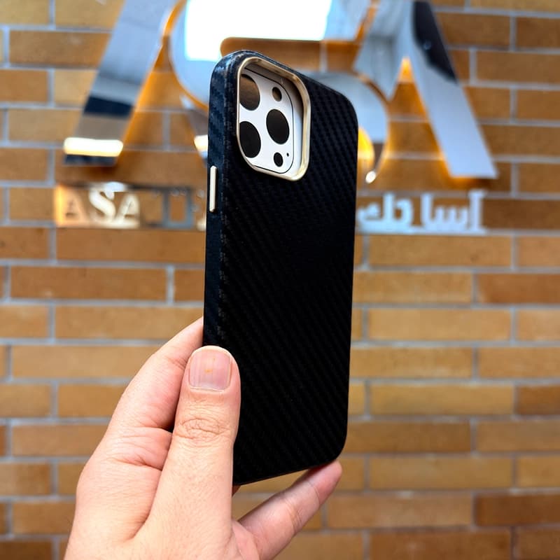 کاور چرمی طرح کربن HOJAR مناسب برای گوشی موبایل iPhone 13 ProMax — تصویر ۱۰