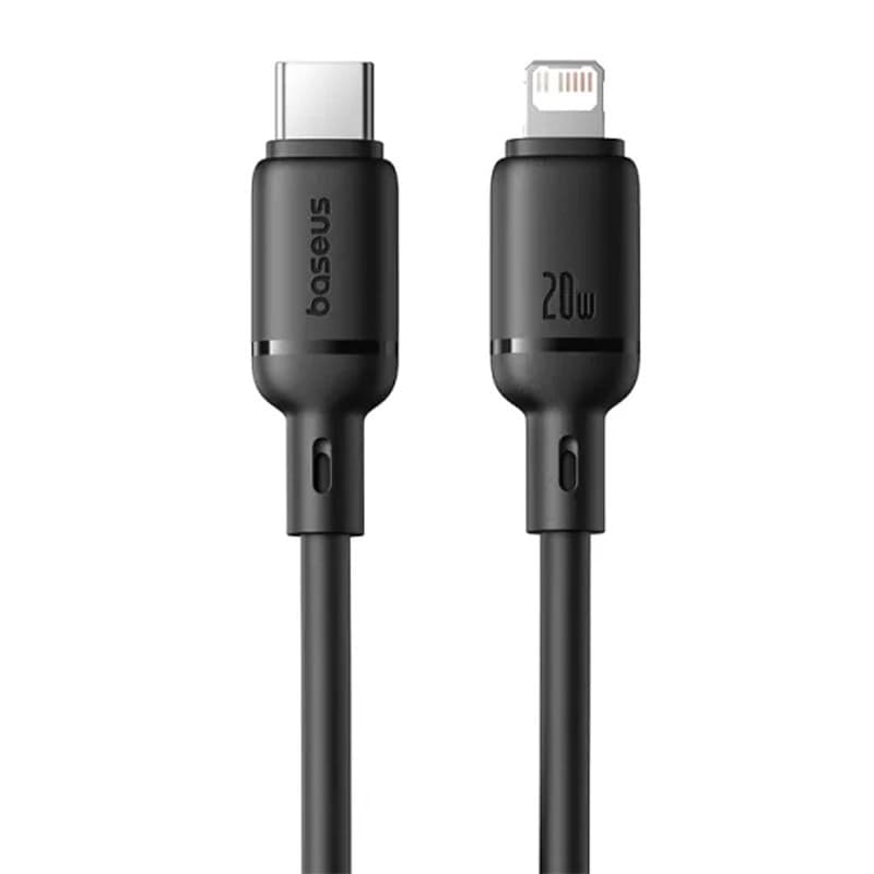 کابل شارژ سریع USB-C به Lightning بیسوس مدل Silky 20W طول 1m