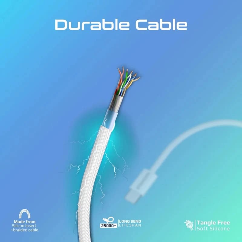 کابل تبدیل 27 وات USB-C به لایتنینگ پرومیت مدل ECOLINE-CI120 طول 1.2 متر — تصویر ۶