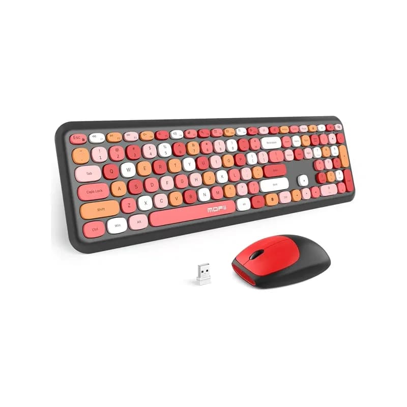 کیبورد و ماوس بی‌سیم مافی MOFII 666 Black Red