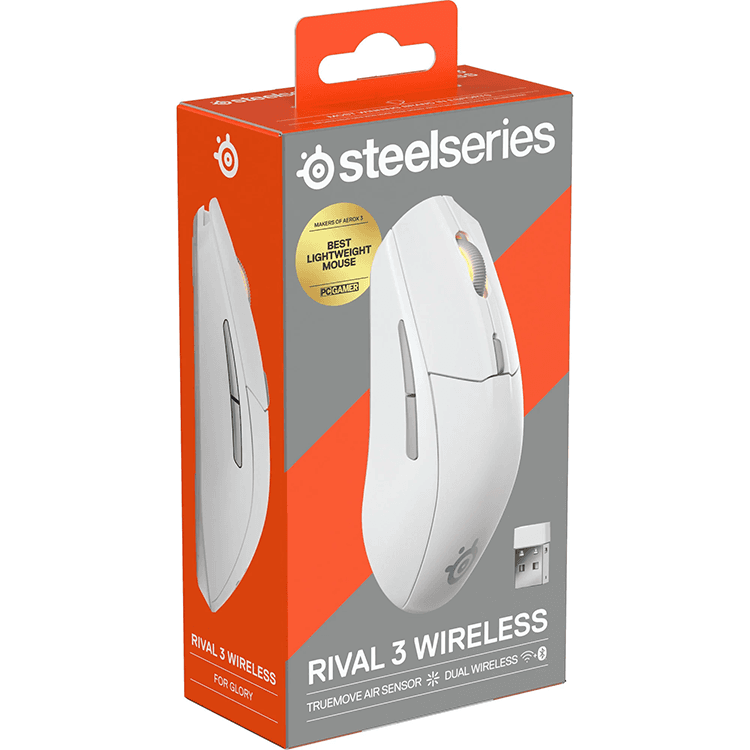 ماوس گیمینگ بی‌سیم استیل سریز مدل Rival 3 Wireless Gen 2 White — تصویر ۲